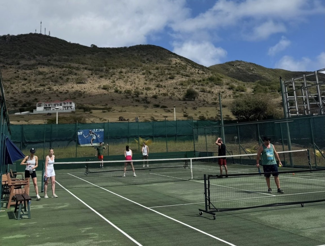 Saint Martin pickleball clinic action shot